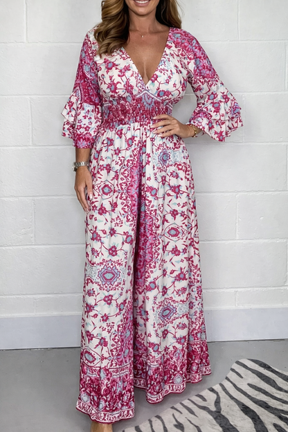Boho Printed Sophie Laurie Plus Size Jumpsuit