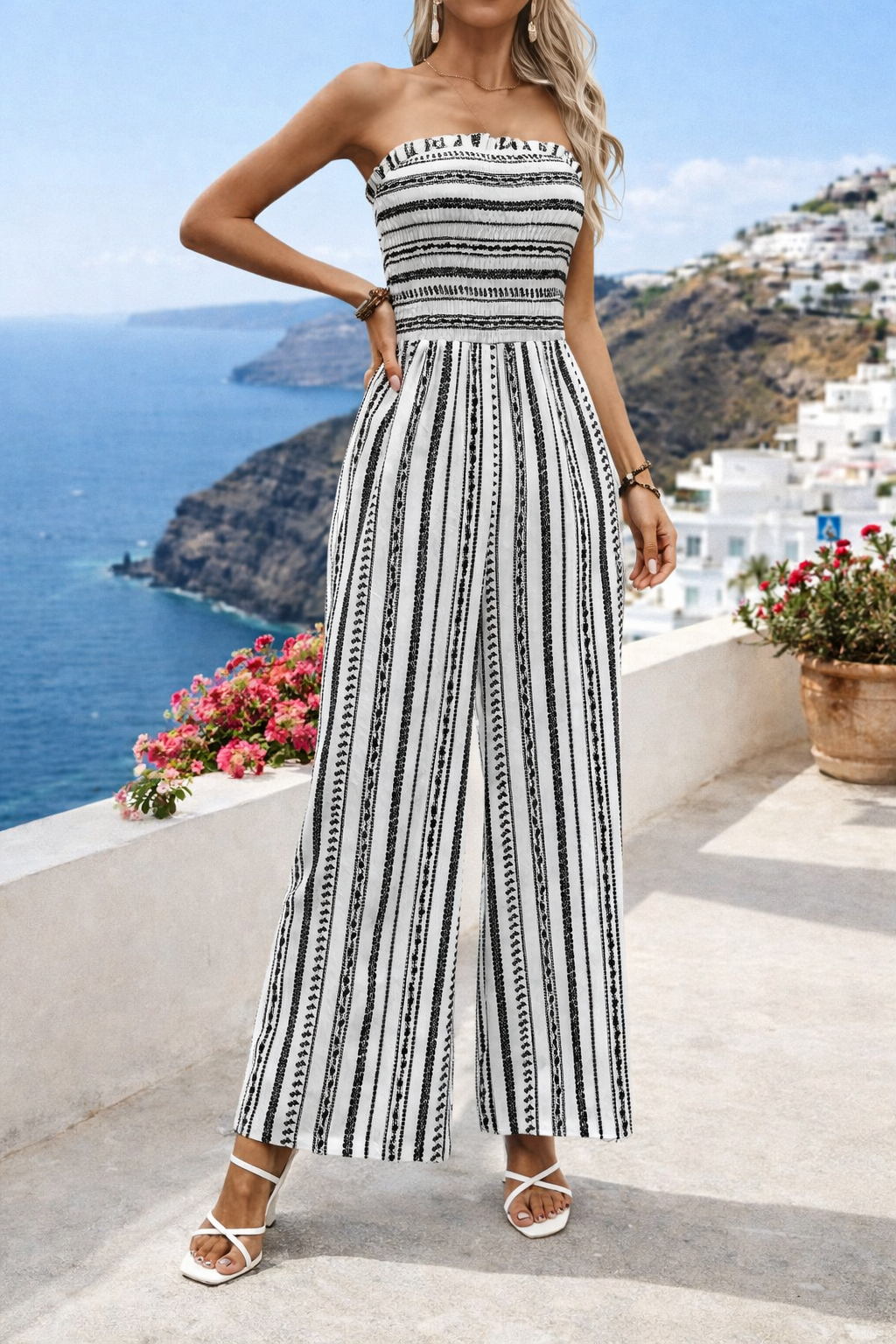 Chic Striped Sophie Laurie Tube Top Jumpsuit