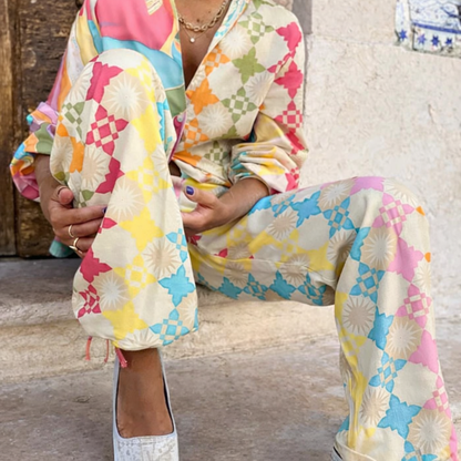 Vibrant Graffiti Print Sophie Laurie Long Sleeve Shirt