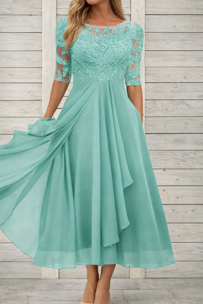 Elegant Sophie Laurie Lace Midi Evening Dress