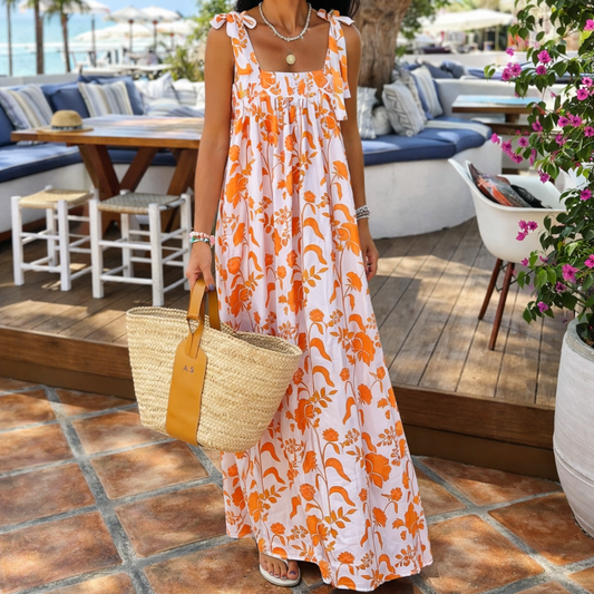 Boho Floral Print Sling Dress by Sophie Laurie