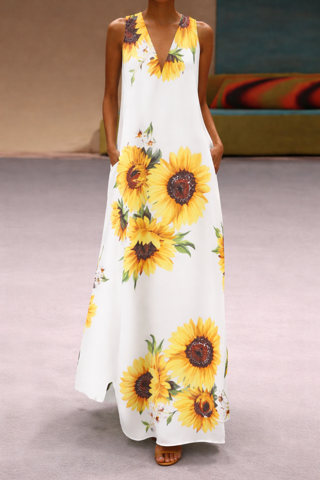 Boho Floral Sophie Laurie Sleeveless Maxi Dress