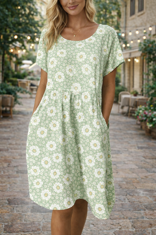 Floral Cotton Blend Dress Sophie Laurie Summer