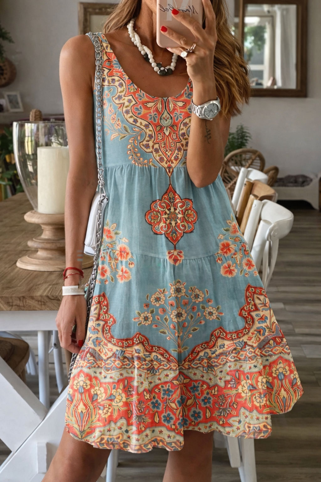 Floral Print Sophie Laurie Summer Sleeveless Dress