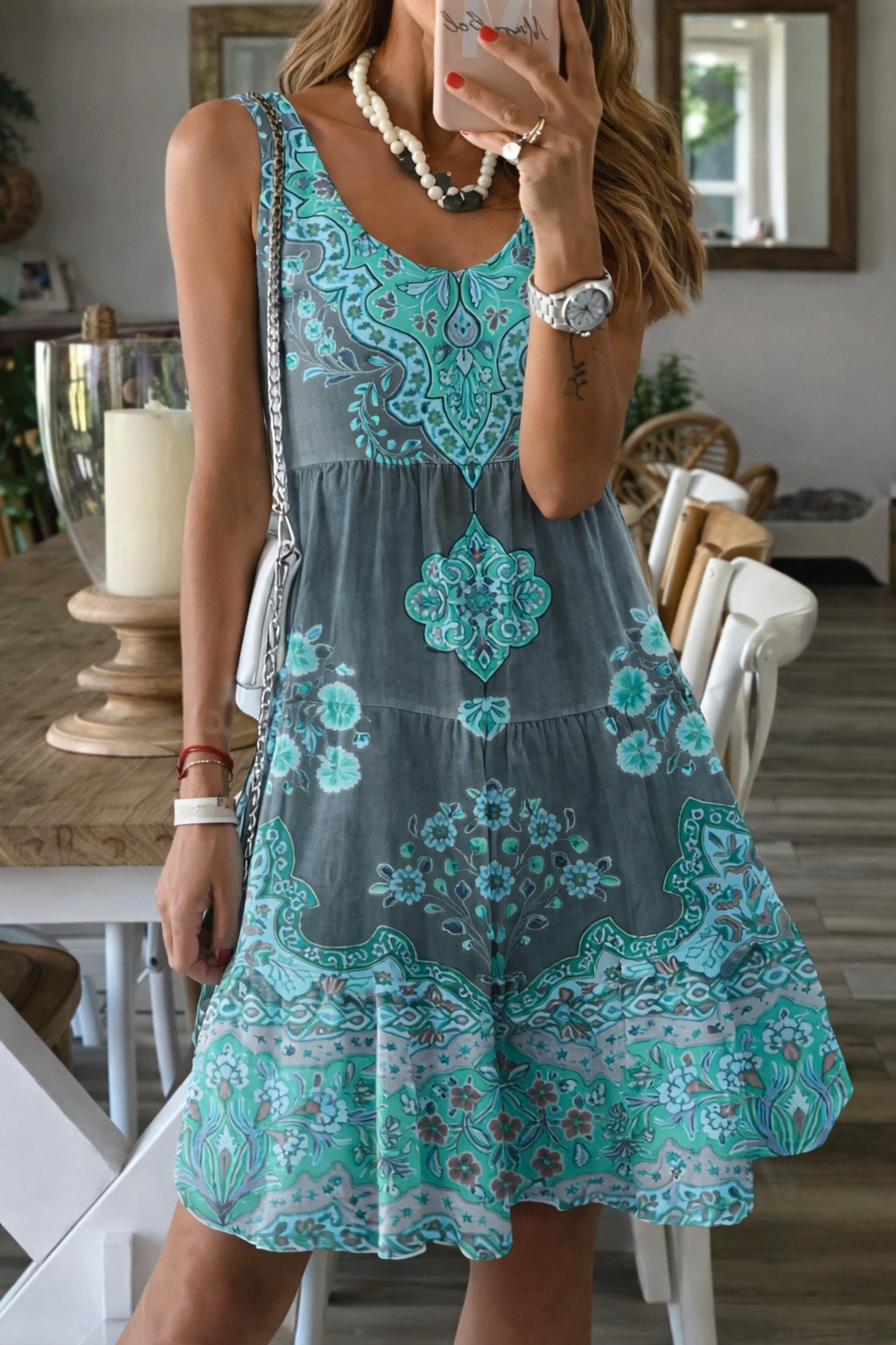 Floral Print Sophie Laurie Summer Sleeveless Dress