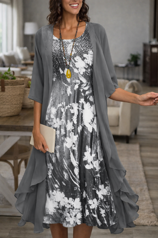 Elegant Chiffon Two-Piece Dress Set by Sophie Laurie