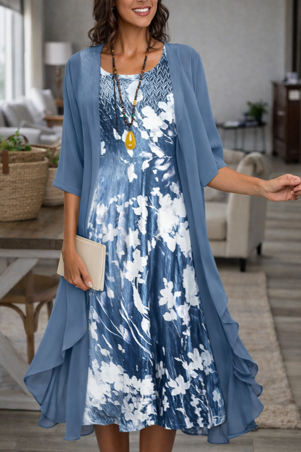 Elegant Chiffon Two-Piece Dress Set by Sophie Laurie