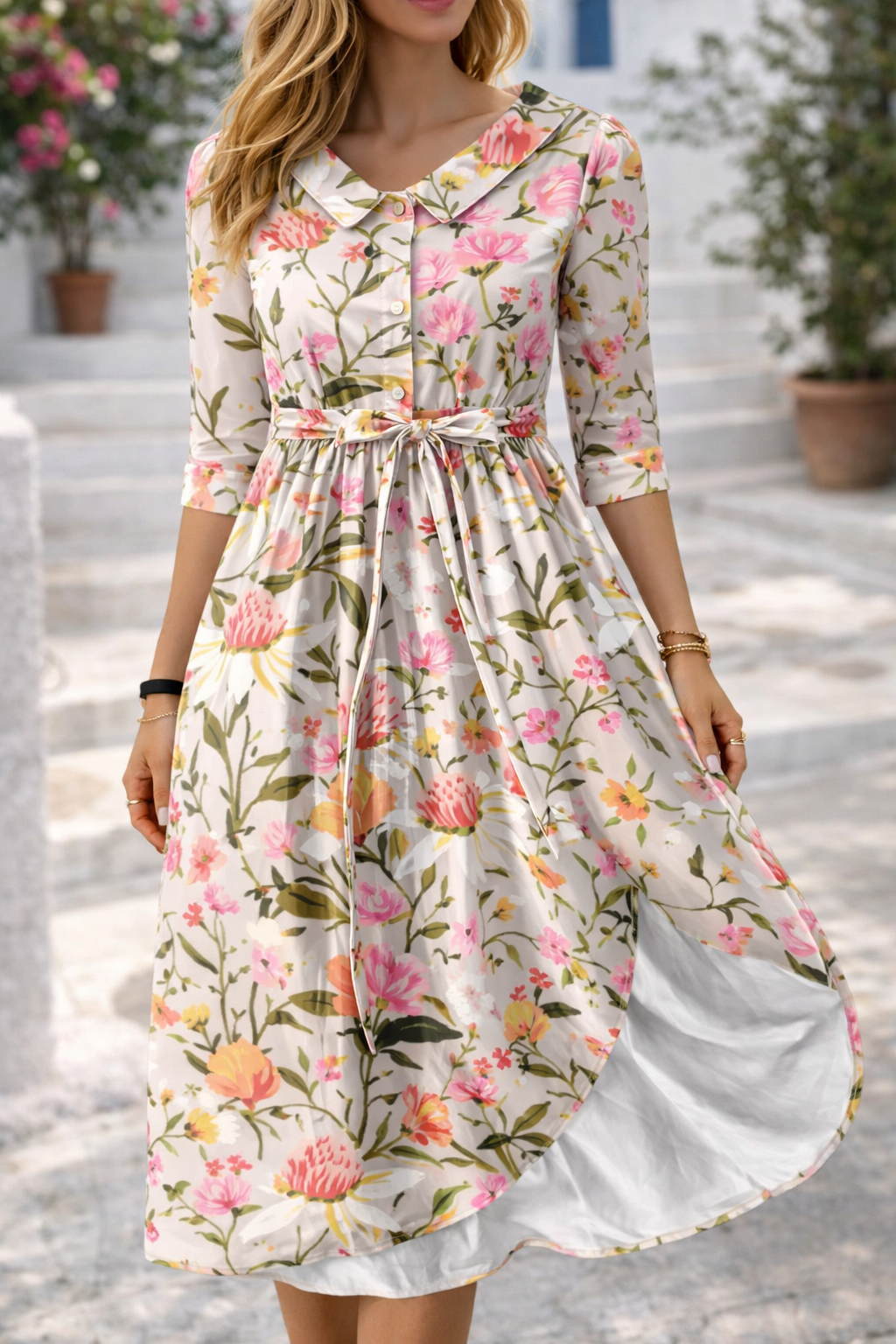 Elegant Floral Sophie Laurie Summer Dress