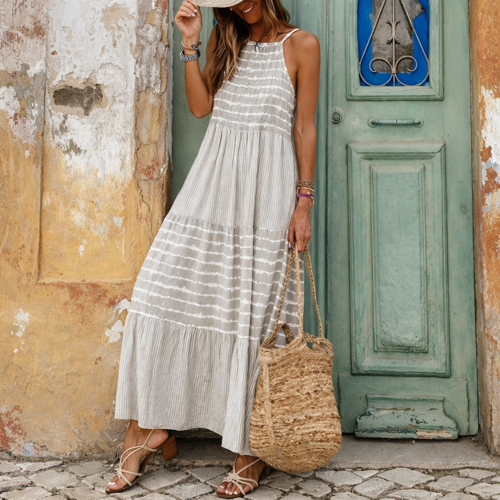 Striped Halter Maxi Dress Sophie Laurie