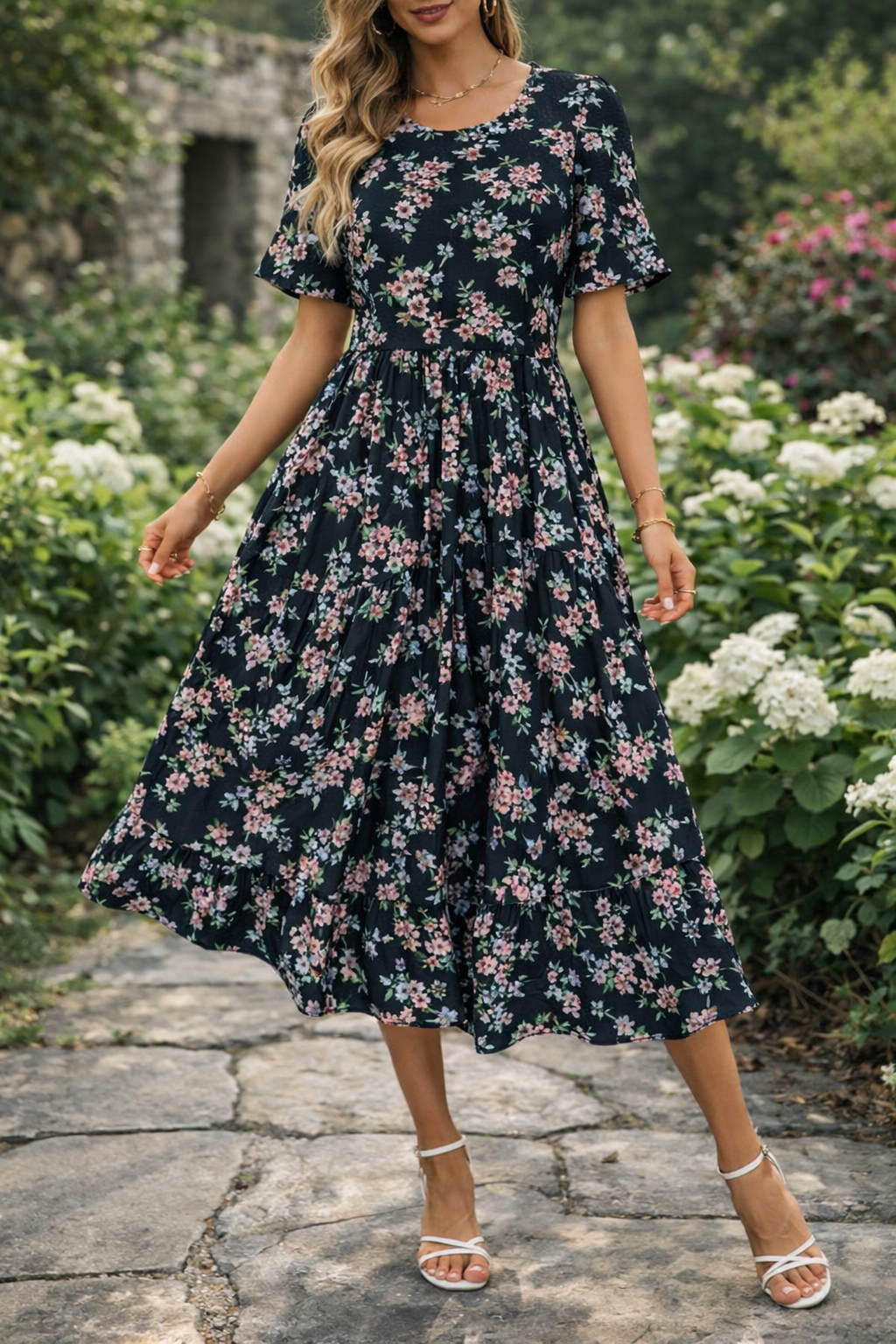 Floral Midi Sophie Laurie Summer Dress
