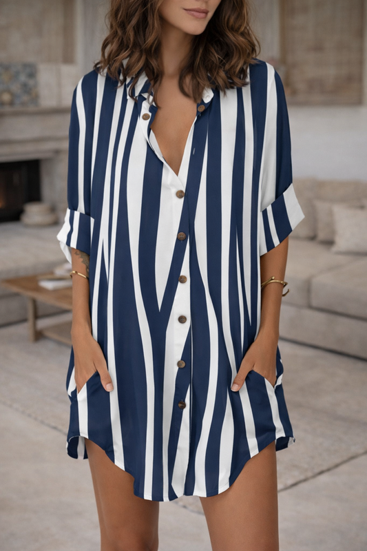 Trendy Print Shirt Dress by Sophie Laurie