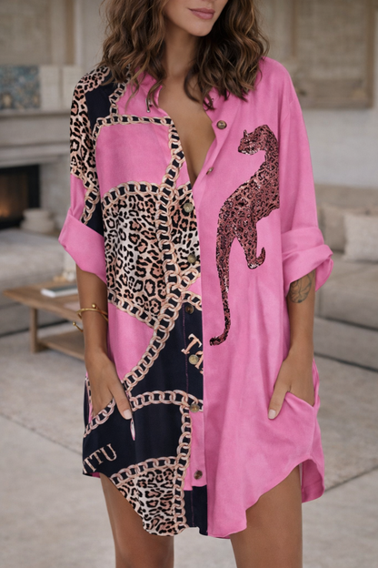 Trendy Print Shirt Dress by Sophie Laurie