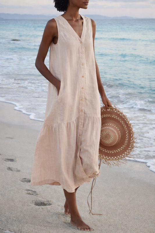 Pinterest-Inspired Sophie Laurie Cotton Strap Long Dress