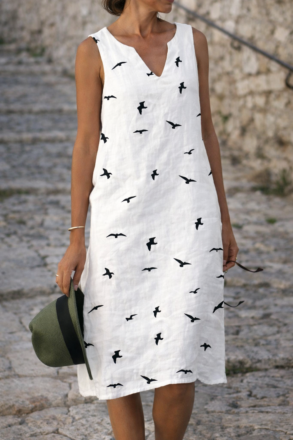 Chic Bird Print Summer Dress by Sophie Laurie