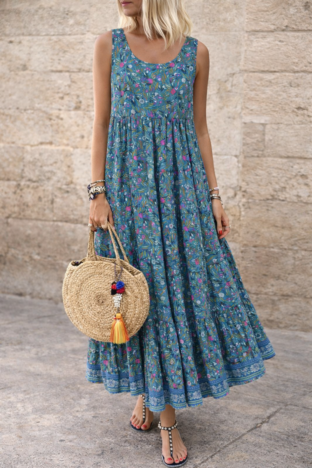 Bohemian Floral Maxi Dress Sophie Laurie Summer