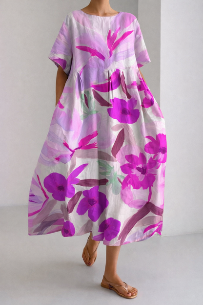 Artful Floral Sophie Laurie Summer Midi Dress