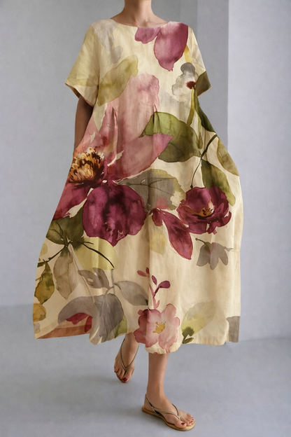 Artful Floral Sophie Laurie Summer Midi Dress