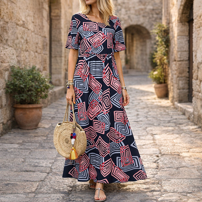 Geometric Summer Maxi Dress by Sophie Laurie
