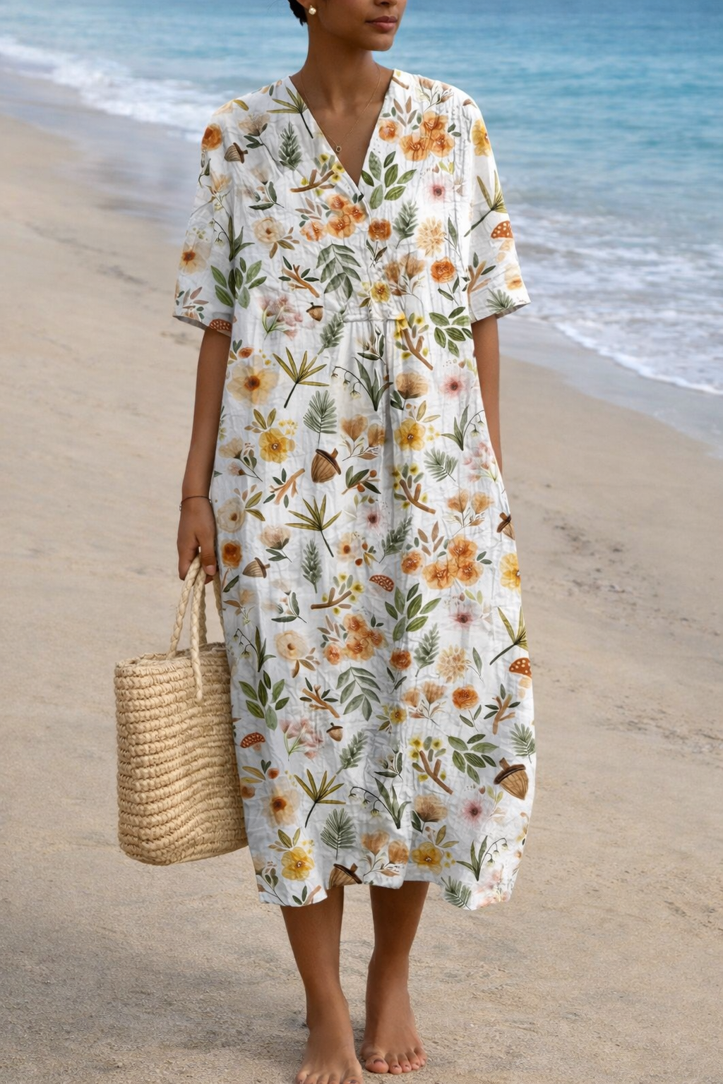Boho Floral Sophie Laurie V-Neck Summer Dress