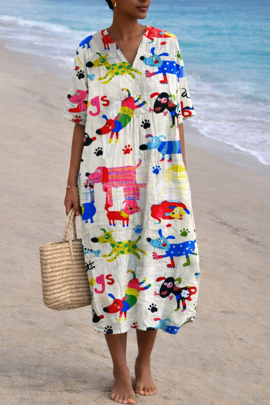 Boho Floral Sophie Laurie V-Neck Summer Dress