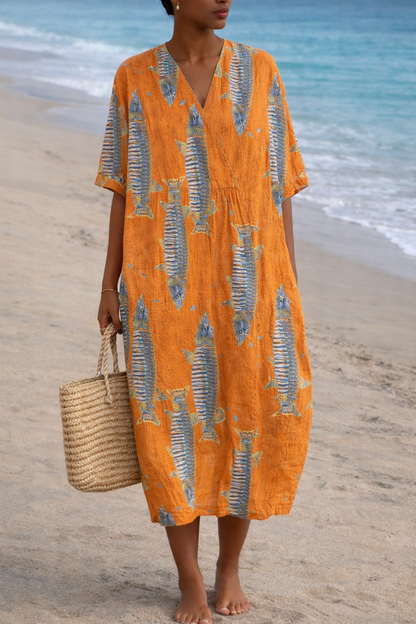 Boho Floral Sophie Laurie V-Neck Summer Dress