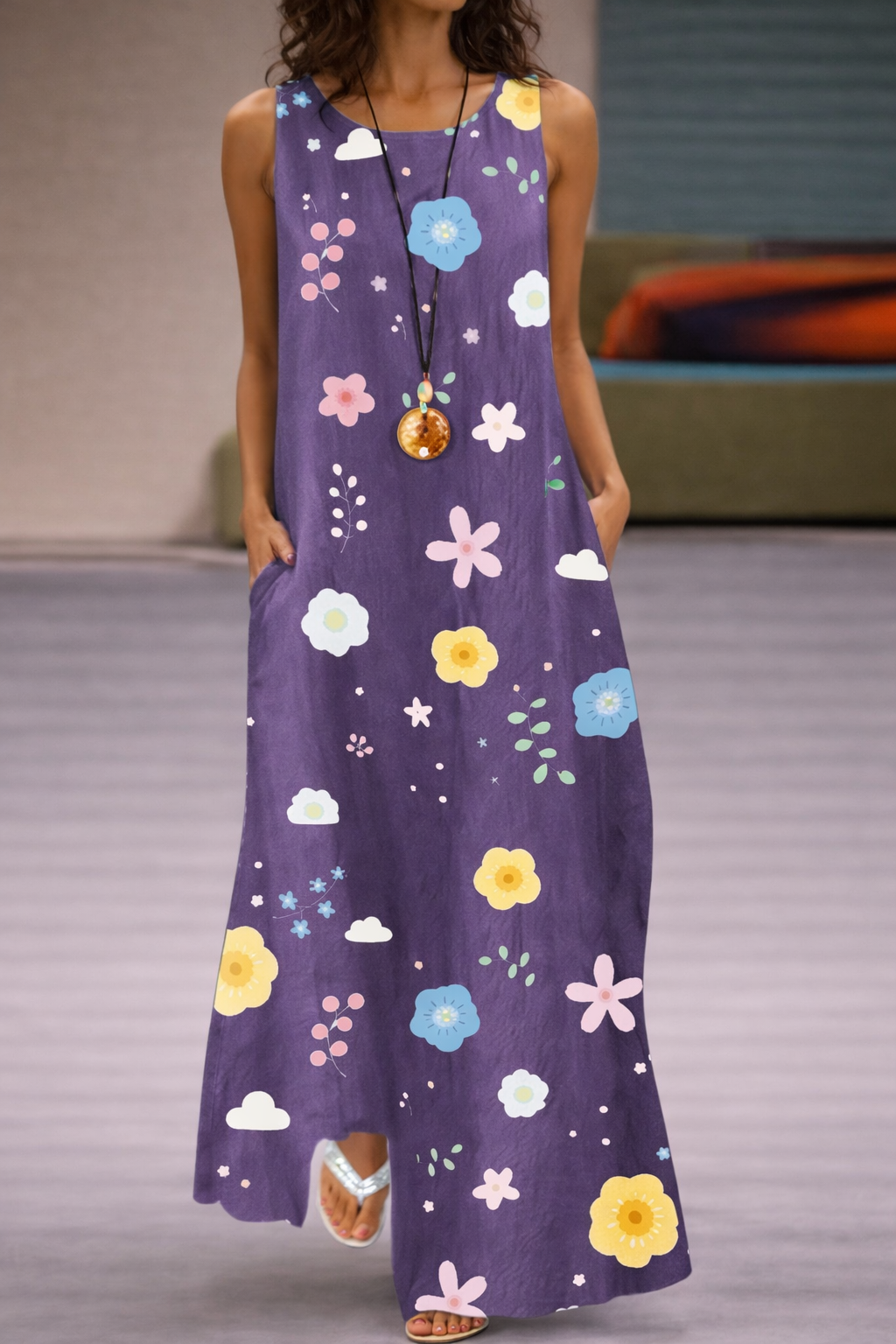 Floral Print Pocket Dress Sophie Laurie Summer Style