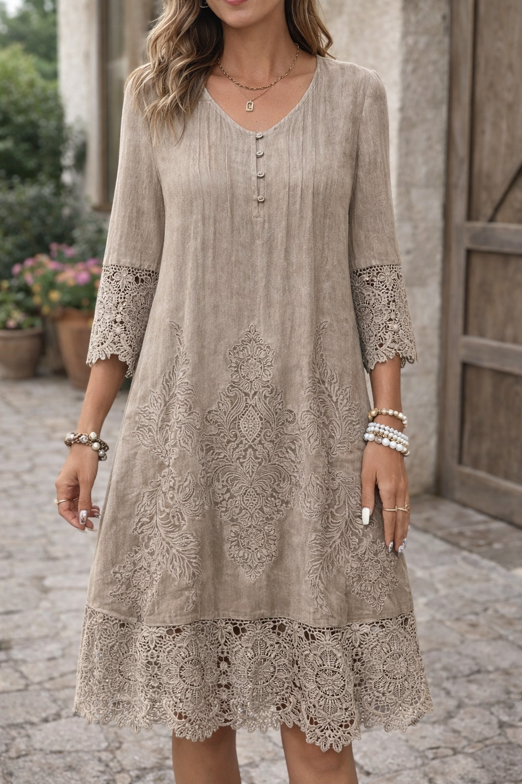 Elegant Lace A-Line Dress by Sophie Laurie