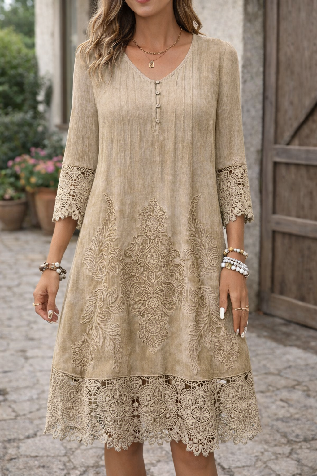 Elegant Lace A-Line Dress by Sophie Laurie