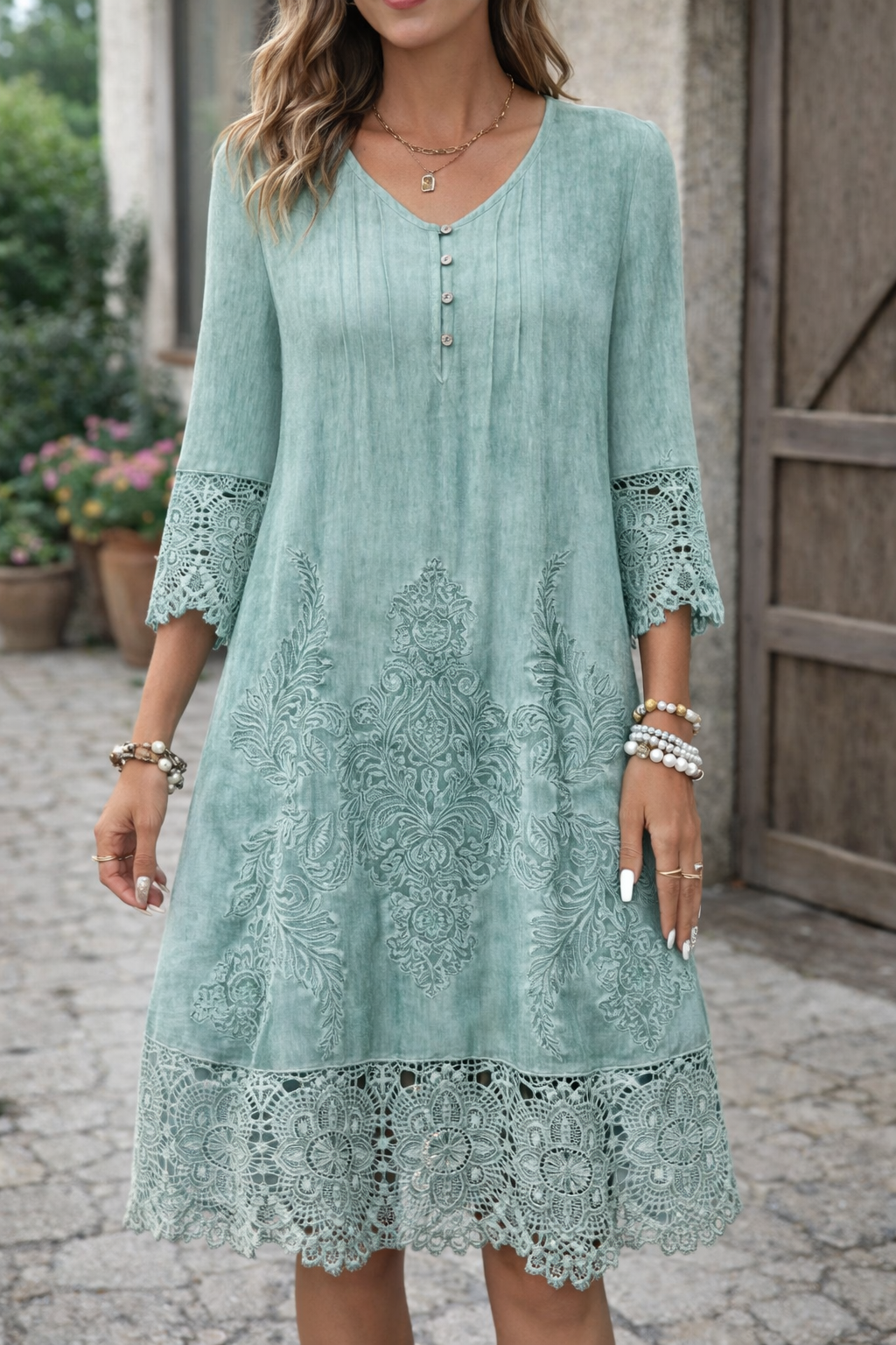 Elegant Lace A-Line Dress by Sophie Laurie