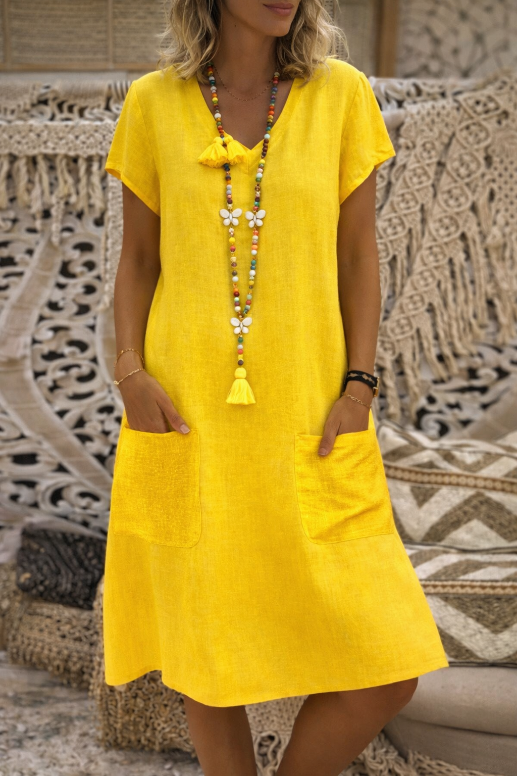 Chic Pocket Midi Dress by Sophie Laurie