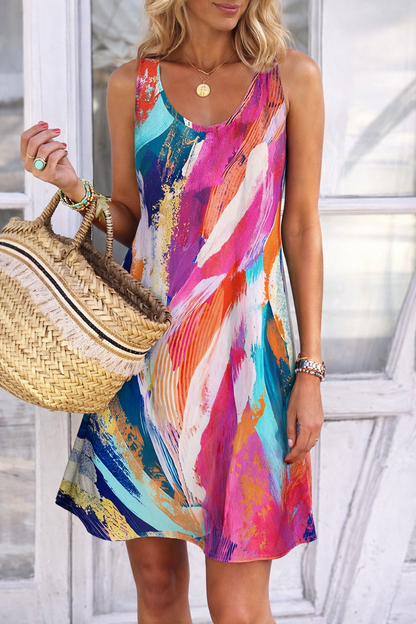 Vibrant Graffiti Sophie Laurie Summer Sleeveless Dress