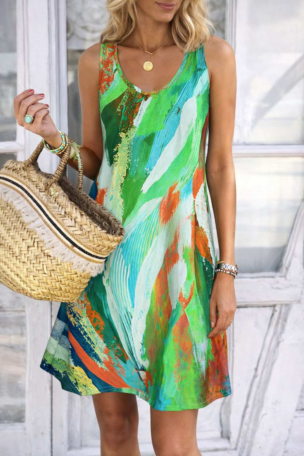 Vibrant Graffiti Sophie Laurie Summer Sleeveless Dress