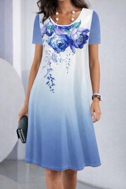 Floral Print Sophie Laurie Mid-Length Summer Dress
