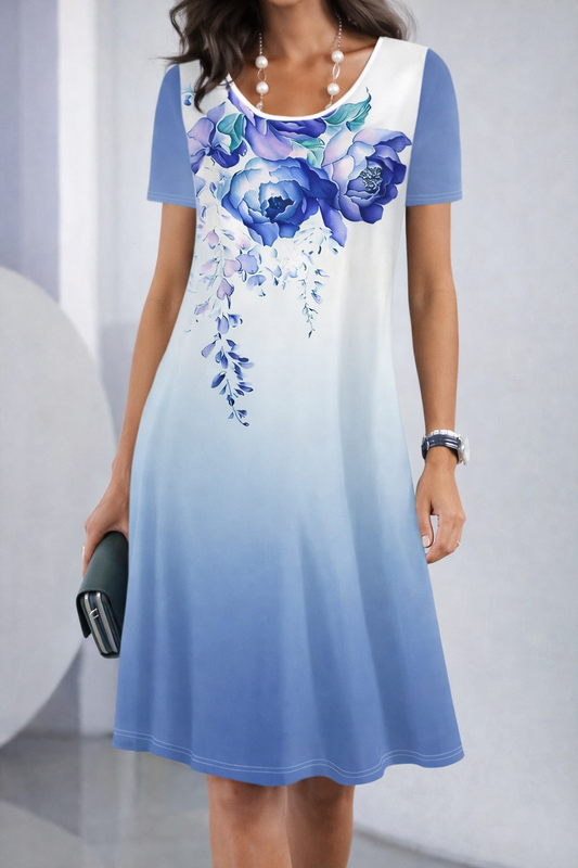 Floral Print Sophie Laurie Mid-Length Summer Dress