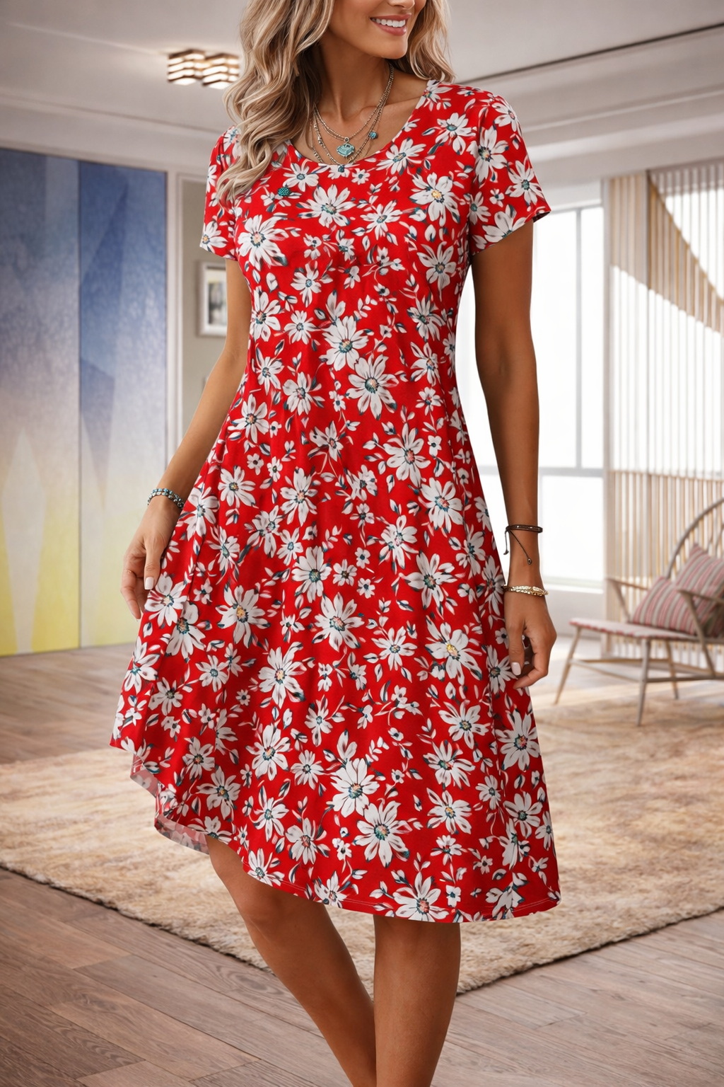 Floral Print Sophie Laurie Summer A-Line Dress