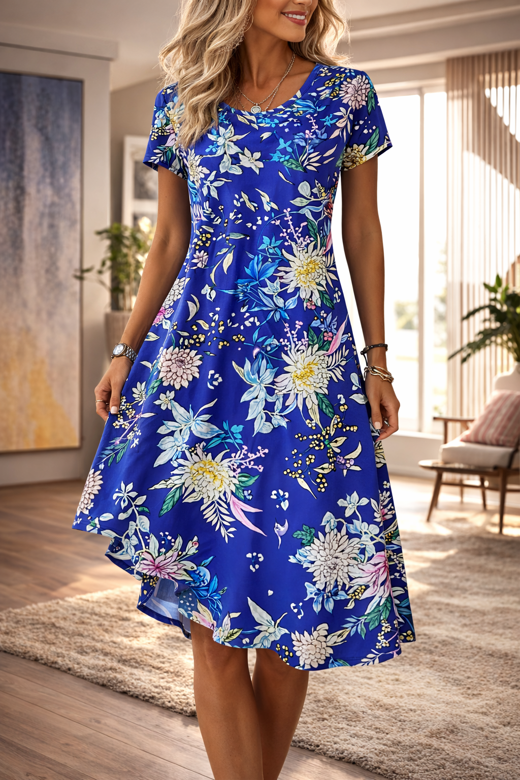 Floral Print Sophie Laurie Summer A-Line Dress