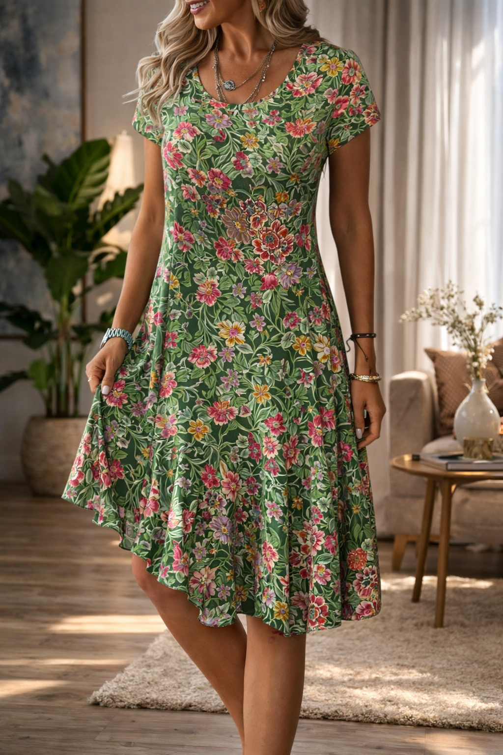Floral Print Sophie Laurie Summer A-Line Dress