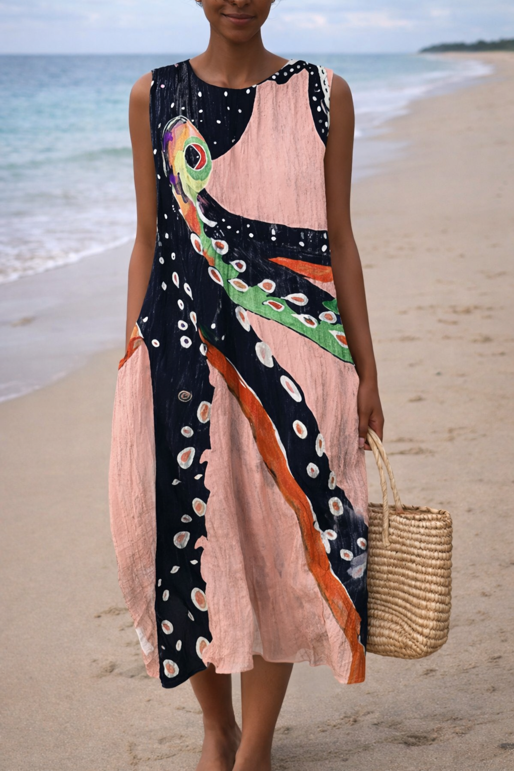 Vibrant Sleeveless Print Dress by Sophie Laurie