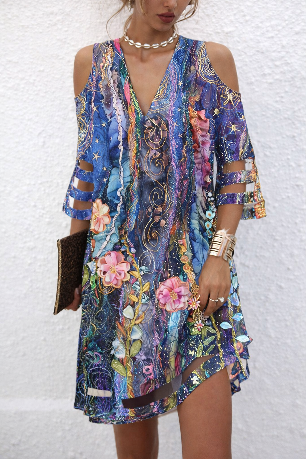 Chic Mesh V-Neck Dress by Sophie Laurie
