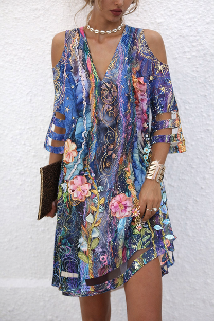 Chic Mesh V-Neck Dress by Sophie Laurie