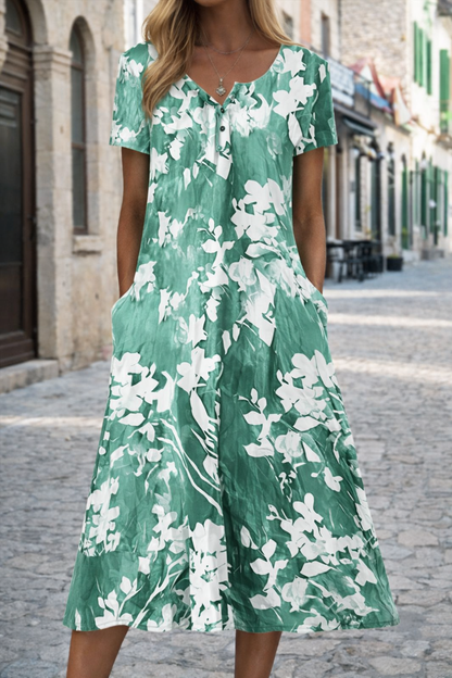 Artful 3D Print Dress by Sophie Laurie, Short Sleeve