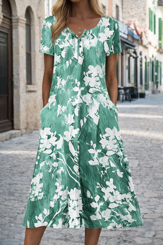 Artful 3D Print Dress by Sophie Laurie, Short Sleeve