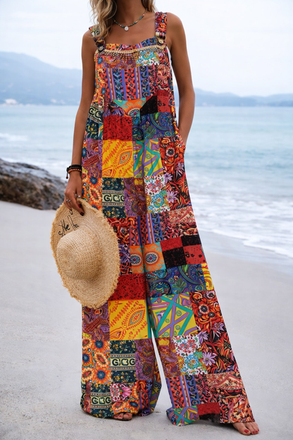Vibrant Print Sophie Laurie Wide Leg Romper