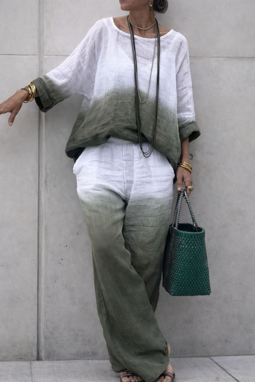 Gradient Linen Two-Piece Set by Sophie Laurie