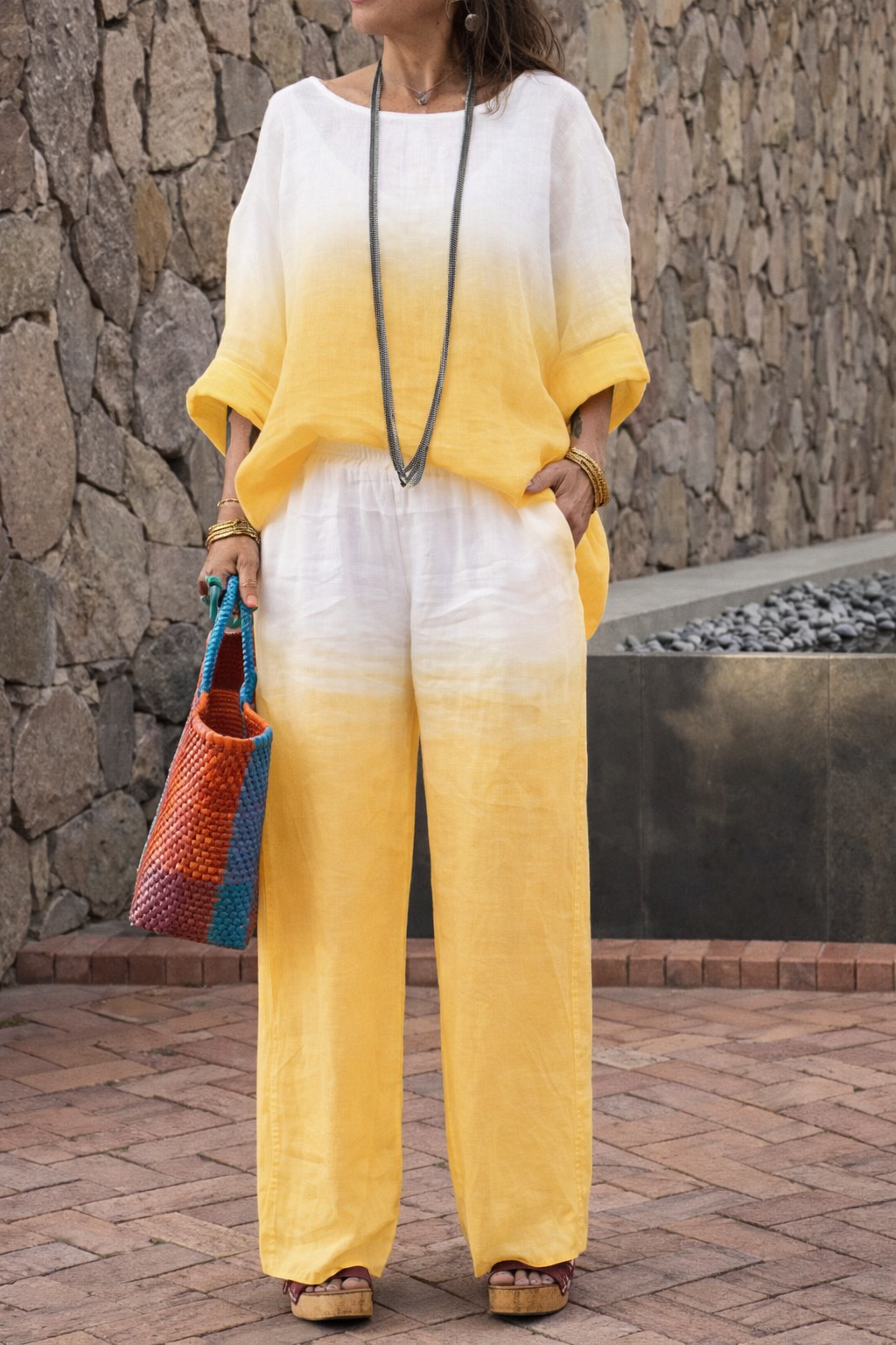Gradient Linen Two-Piece Set by Sophie Laurie