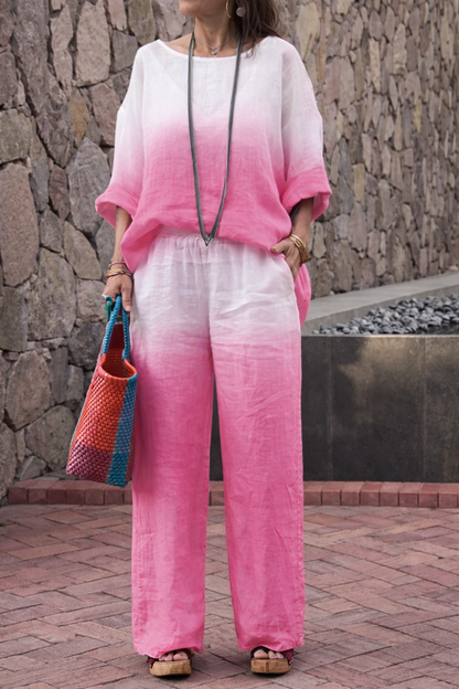 Gradient Linen Two-Piece Set by Sophie Laurie