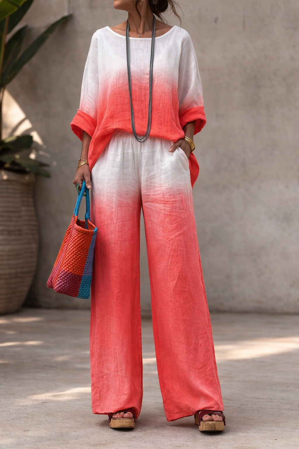 Gradient Linen Two-Piece Set by Sophie Laurie