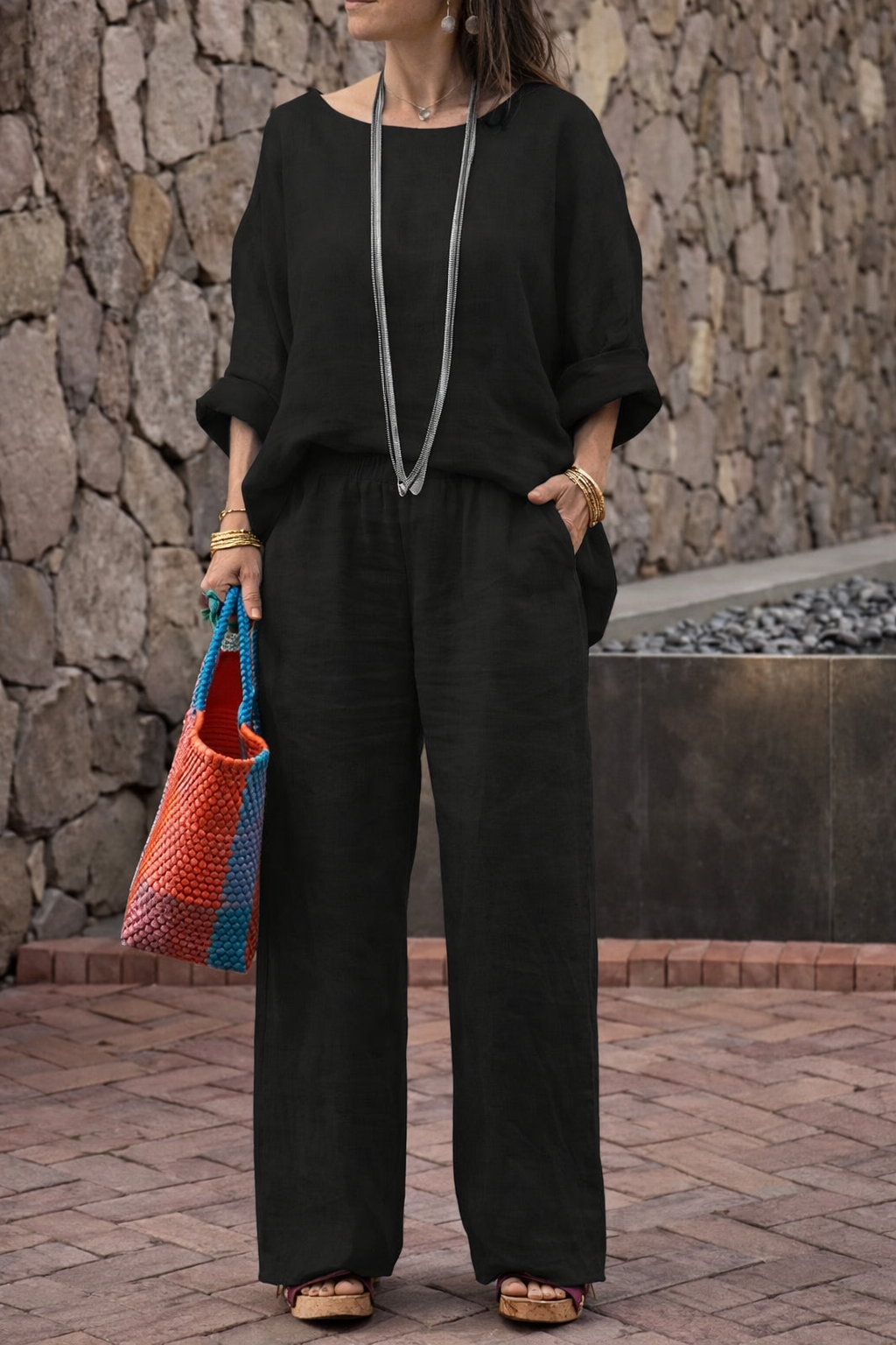 Gradient Linen Two-Piece Set by Sophie Laurie