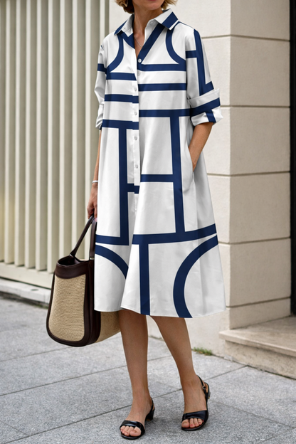 Modern Geometric Sophie Laurie Shirt Dress