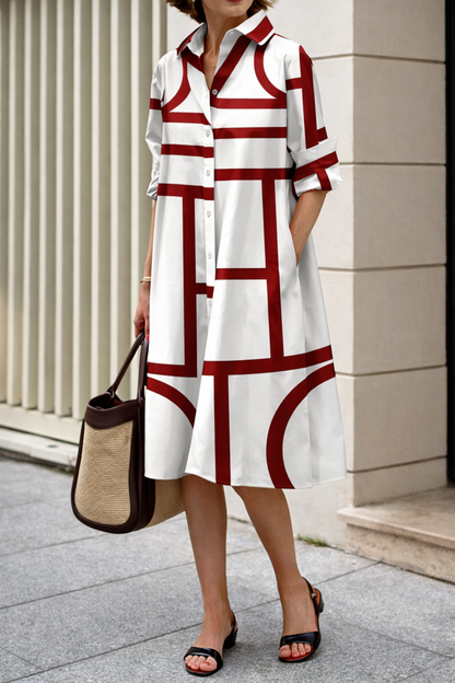 Modern Geometric Sophie Laurie Shirt Dress